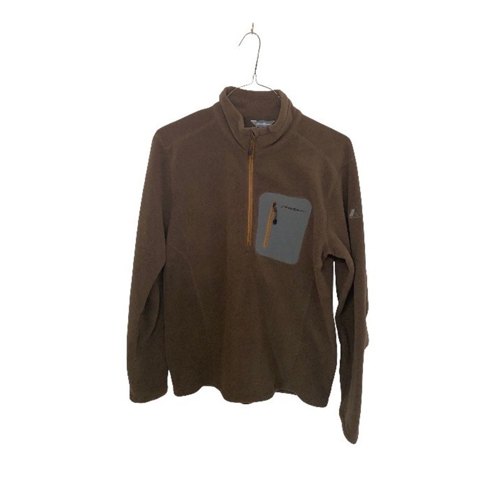 Men's Medium *New*  Eddie Bauer Brown Quarter Zip Fleece Pullover